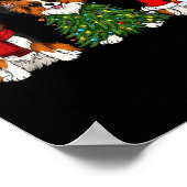 Retro Christmas Pallon Dog Lover Santa Reindeer  Poster (Hoek)