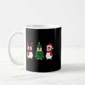 Retro Christmas Penguin Santa Reindeer  Koffiemok (Links)