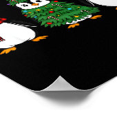 Retro Christmas Penguin Santa Reindeer Poster (Hoek)