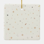 Retro Christmas Photo Family Name Holiday Keramisch Ornament (Achterkant)