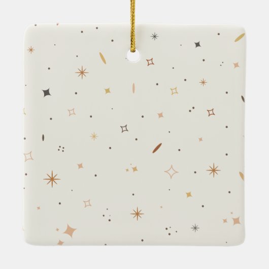 Retro Christmas Photo Family Name Holiday Keramisch Ornament (Achterkant)