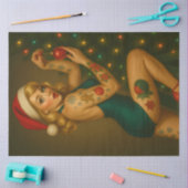 Retro Christmas Pin-Up Ornament Beauty — Holiday Tissuepapier (Craft)