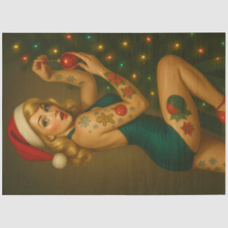 Retro Christmas Pin-Up Ornament Beauty — Holiday Tissuepapier