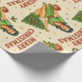 Retro Christmas Pin-Up Wrapping Paper  Cadeaupapier (Hoek)