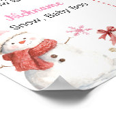 Retro Christmas Pink Santa Birthday Milestone Sign Poster (Hoek)