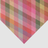 Retro Christmas Plaid Aardse Rode Preppy Vakantie Tissuepapier (Detail)