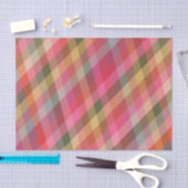 Retro Christmas Plaid Aardse Rode Preppy Vakantie Tissuepapier (Craft)