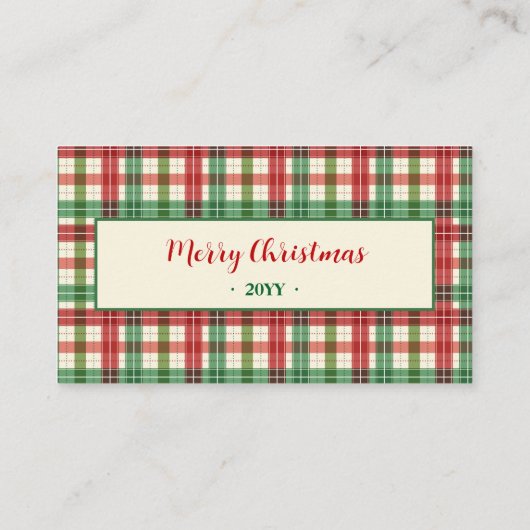 Retro Christmas Plaid Free Drink Party Ticket (Achterkant)