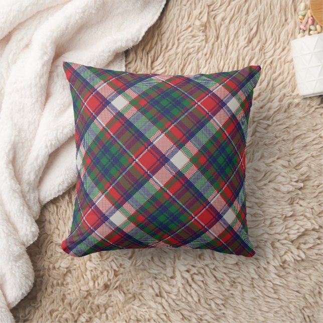  Retro Christmas Plaid Rood Blauw Groen Kussen (Deken)