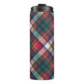  Retro Christmas Plaid Rood Blauw Groen Thermosbeker (Voorkant)