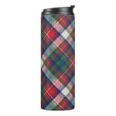  Retro Christmas Plaid Rood Blauw Groen Thermosbeker (Gedraaid links)