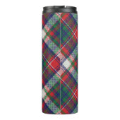  Retro Christmas Plaid Rood Blauw Groen Thermosbeker (Achterkant)