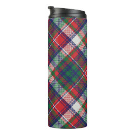 Retro Christmas Plaid Rood Blauw Groen Thermosbeker