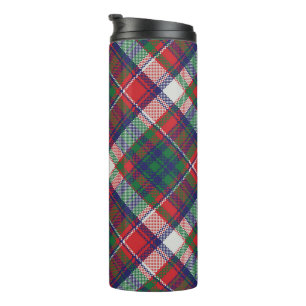 Retro Christmas Plaid Rood Blauw Groen Thermosbeker