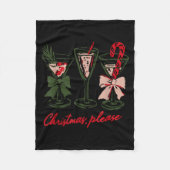 Retro Christmas Please Retro Festive Tail Coquette Fleece Deken (Voorkant)