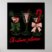 Retro Christmas Please Retro Festive Tail Coquette Poster (Voorkant)