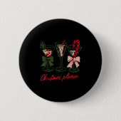 Retro Christmas Please Retro Festive Tail Coquette Ronde Button 5,7 Cm (Voorkant)