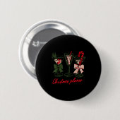 Retro Christmas Please Retro Festive Tail Coquette Ronde Button 5,7 Cm (Voorkant /achterkant)