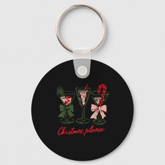 Retro Christmas Please Retro Festive Tail Coquette Sleutelhanger (Voorkant)
