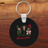 Retro Christmas Please Retro Festive Tail Coquette Sleutelhanger (Voorkant)