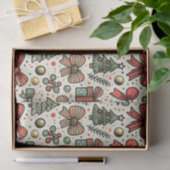  Retro Christmas Polka Dots Bows Pattern Tissuepapier (Geschenk)