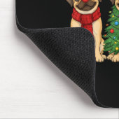 Retro Christmas Puggle Santa Reindeer Dog Lover  Muismat (Hoek)