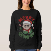 Retro Christmas Pun Funny Merry Grump-mas Trui (Voorkant)
