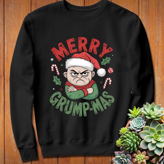 Retro Christmas Pun Funny Merry Grump-mas Trui