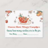 Retro Christmas raden hoeveel Snoepjes Informatiekaartje (Voorkant)