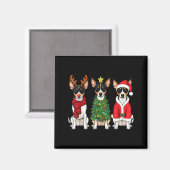 Retro Christmas Rat Terrier Santa Reindeer Dog Lov Magneet (Voorkant / Achterkant)