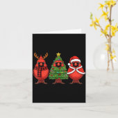 Retro Christmas Red Cardinal Bird Santa Reindeer Kaart (Gele Bloem)