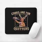 Retro Christmas Reindeer Drink Wine Corks Are For Muismat (Met muis)