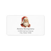 Retro Christmas Santa Claus Address Etiket (Voorkant)