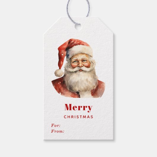 Retro Christmas Santa Claus Cadeaulabel (Voorkant)