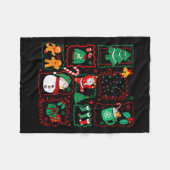 Retro Christmas Santa Claus Cocoa Xmas Tree Snowma Fleece Deken (Voorkant (Horizontaal))