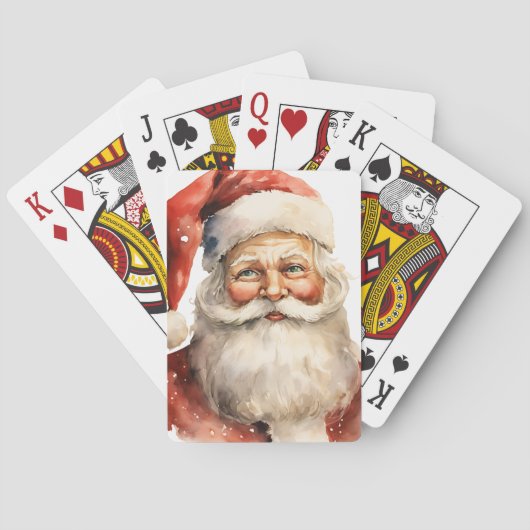 Retro Christmas Santa Claus Pokerkaarten (Achterkant)
