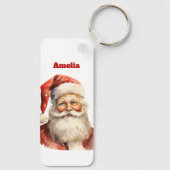 Retro Christmas Santa Claus Sleutelhanger (Achterkant)