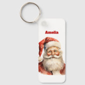 Retro Christmas Santa Claus Sleutelhanger (Voorkant)