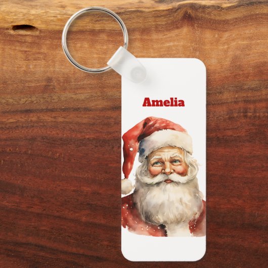 Retro Christmas Santa Claus Sleutelhanger (Voorkant)