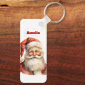 Retro Christmas Santa Claus Sleutelhanger (Achterkant)