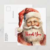 Retro Christmas Santa Claus Thank You Briefkaart (Voorkant / Achterkant)