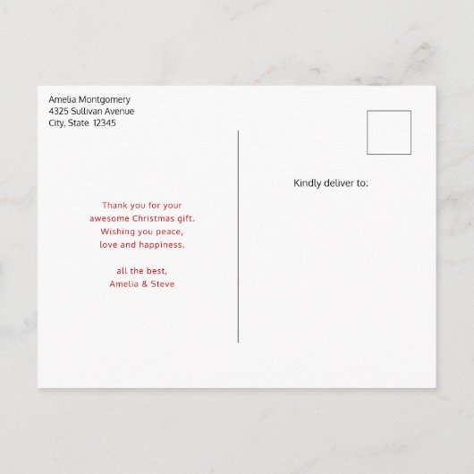 Retro Christmas Santa Claus Thank You Briefkaart (Achterkant)