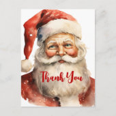 Retro Christmas Santa Claus Thank You Briefkaart (Voorkant)