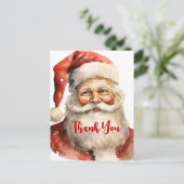 Retro Christmas Santa Claus Thank You Briefkaart (Staand voorkant)