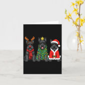 Retro Christmas Scottierrier Santa Reindeer Dog Lo Kaart (Gele Bloem)