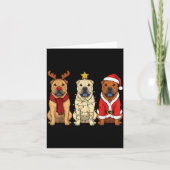 Retro Christmas Shar Pei Santa Reindeer Dog Lover  Kaart (Voorkant)