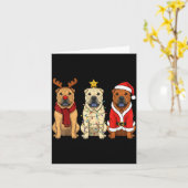 Retro Christmas Shar Pei Santa Reindeer Dog Lover  Kaart (Gele Bloem)