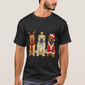 Retro Christmas Shar Pei Santa Reindeer Dog Lover  T-shirt (Voorkant)
