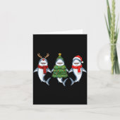 Retro Christmas Shark Santa Reindeer  Kaart (Voorkant)