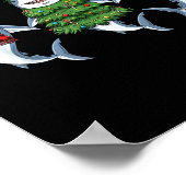 Retro Christmas Shark Santa Reindeer  Poster (Hoek)